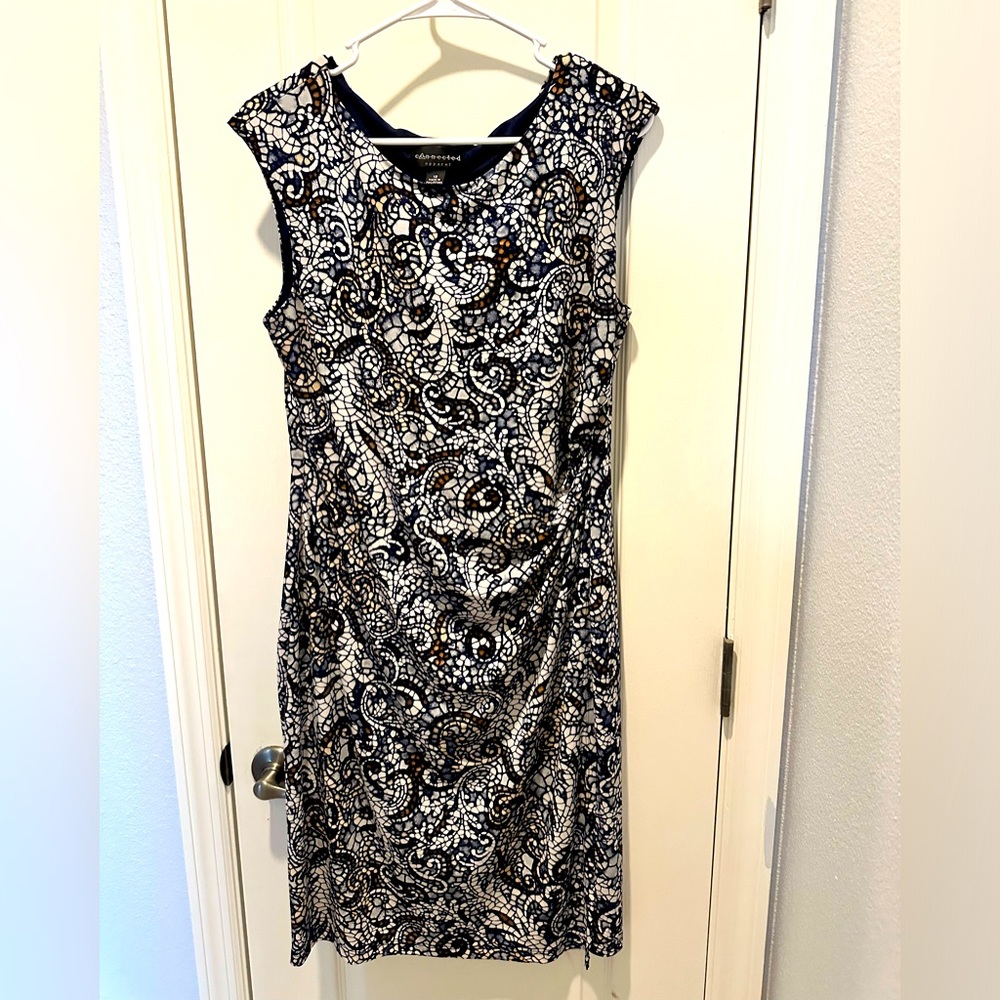 Navy mock wrap dress